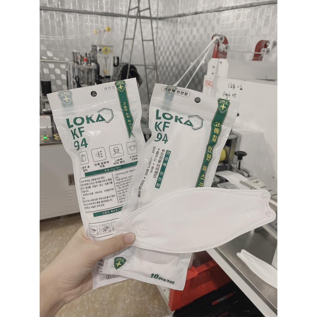 Khẩu trang KF94 Hàn Quốc Hàng 4D Chất Lượng Cao Chính Hãng LOKA Mark Kháng Khuẩn