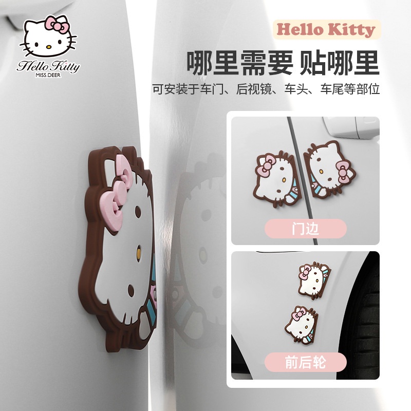 Miếng Dán Tay Nắm Cửa Chống Va Chạm / Trầy Xước Hình Hello Kitty Dễ Thương