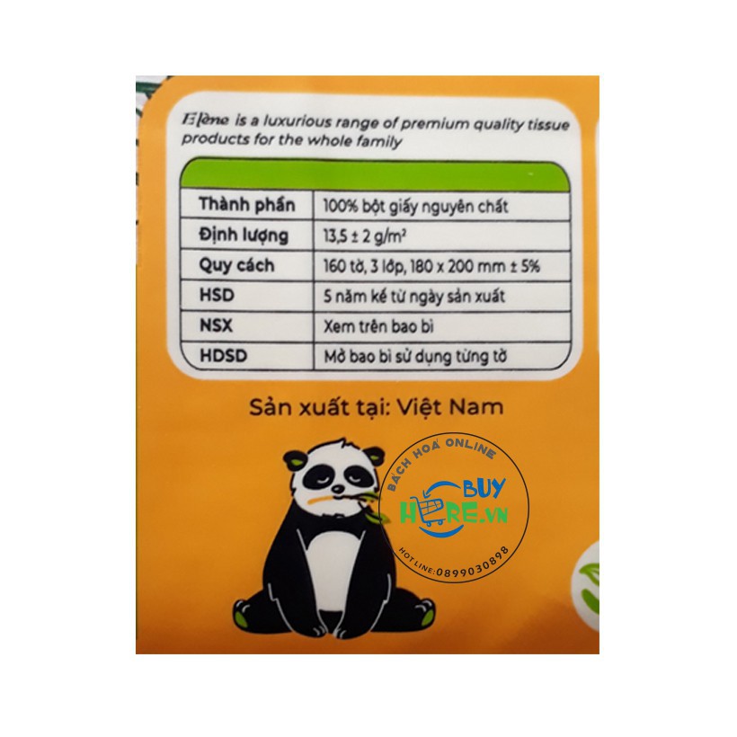 Combo 4 gói Khăn Giấy Tre Lụa - Elène Tre 480 tờ