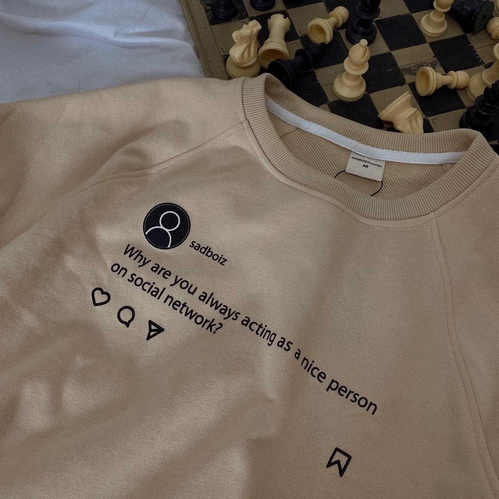 SWEATER  SADBOIZ SADTAGRAM CREAM