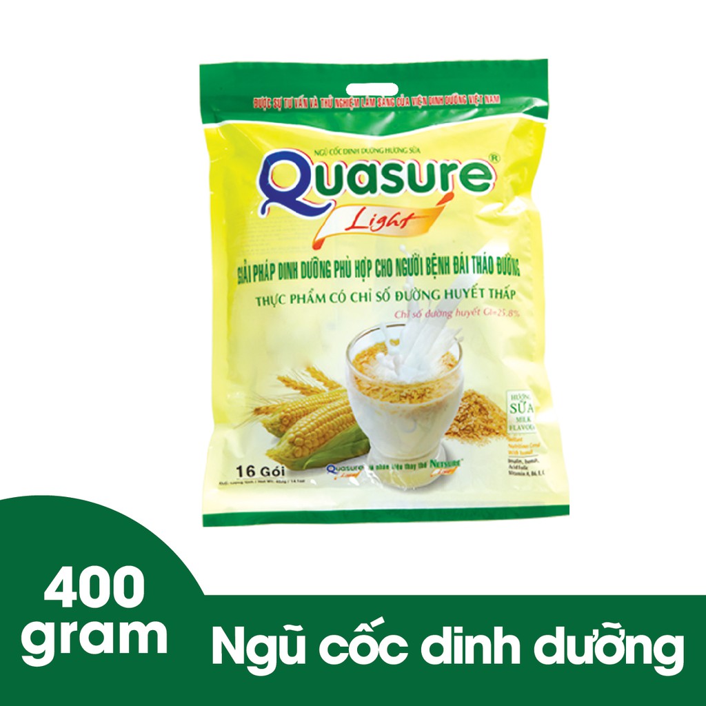 Ngũ cốc cho người tiểu đường Quasure bịch 16gói×25 G