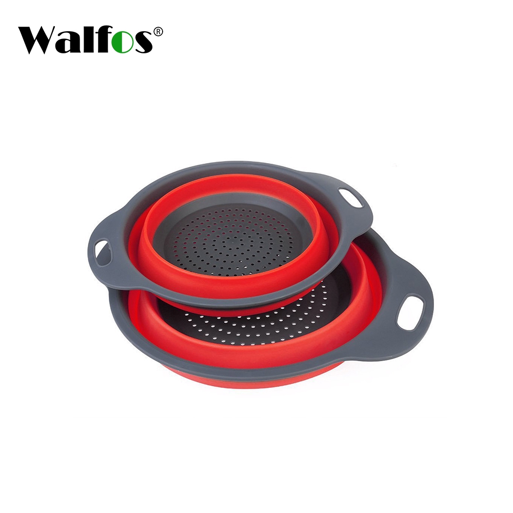 Rổ đóng mở bằng silicone Walfos hỗ trợ rửa rau củ 2 màu