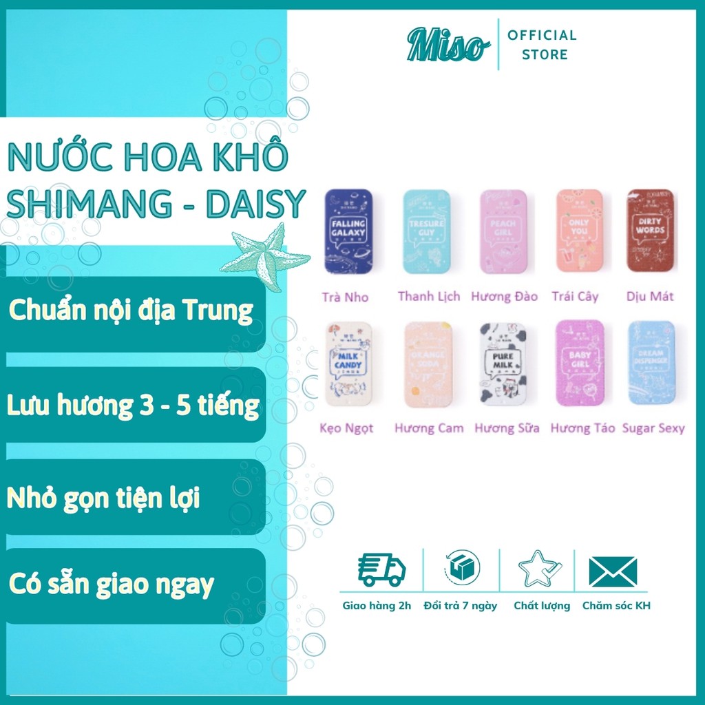 Nước Hoa Khô SHIMANG - DAISY DEAR, Nước Hoa Sáp Khô Nam Nữ Thơm Mini Bỏ Túi Lưu Hương 4 - 6 Tiếng