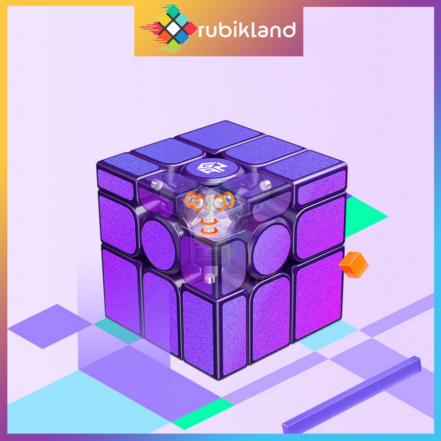 Rubik Gan Mirror 3x3 Màu Tím Rubic Biến Thể Bump Purple Tráng Gương Hàng Cao Cấp Có Nam Châm Đồ Chơi Trí Tuệ