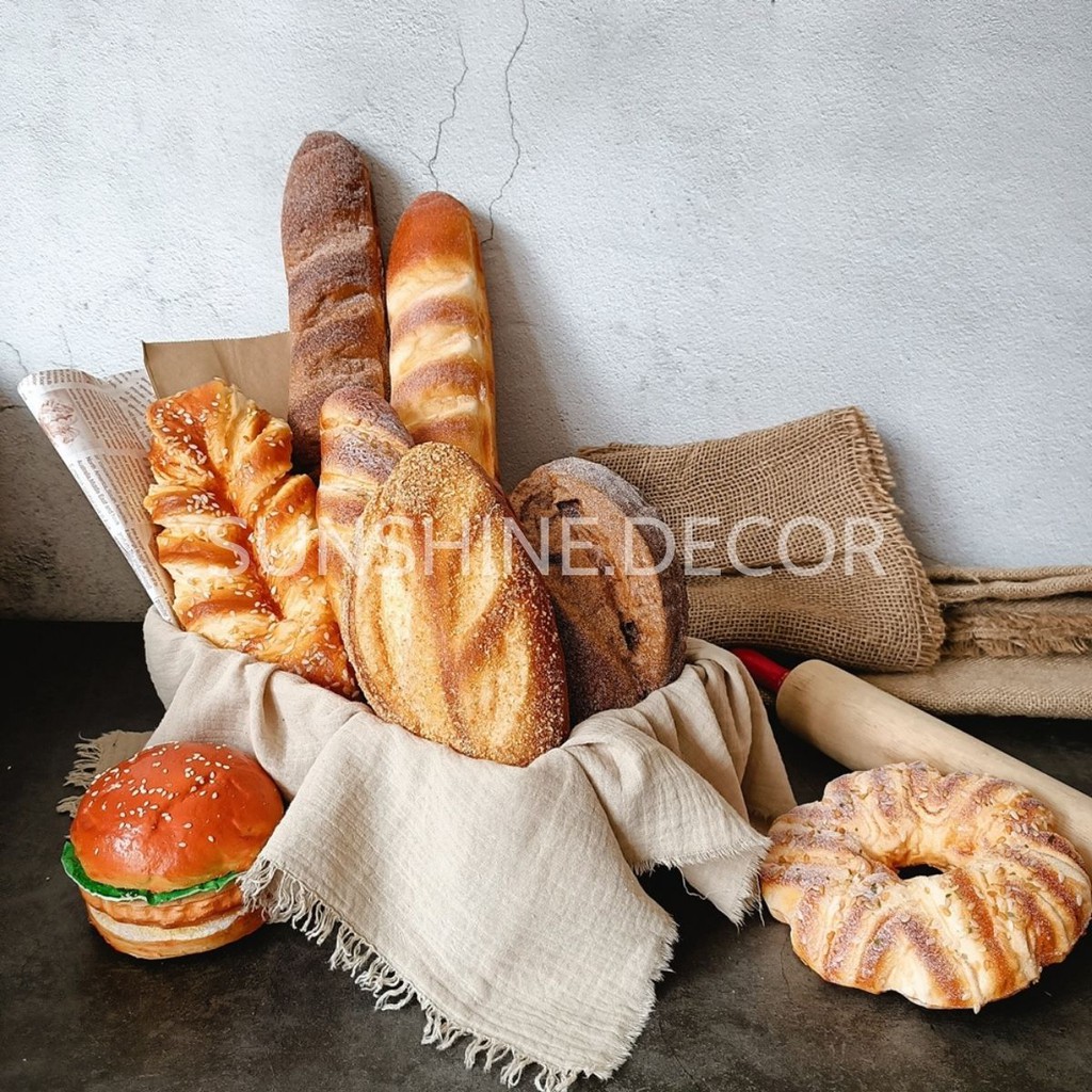 Bánh Mì Mô Hình Giả Phụ Kiện Picnic Chụp Ảnh Trang Trí Studio Nhà Cửa