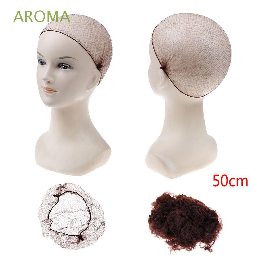 Lưới Trùm Tóc Giả Bằng Nylon Vô Hình 20inch Viền Co Giãn Mềm Mại Nhiều Màu Sắc