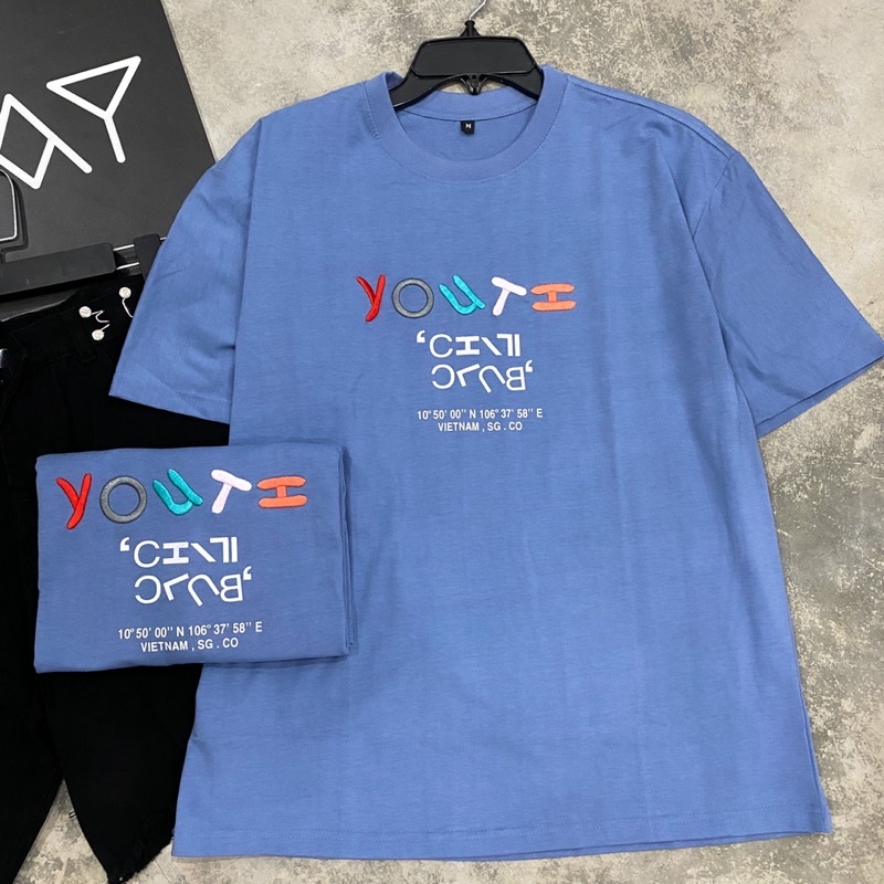 Áo Thun Tay Lỡ Unisex YOUTH màu XANH 🦋/Nam nữ unisex/FREESHIP 99K ❤️ Jaystoree