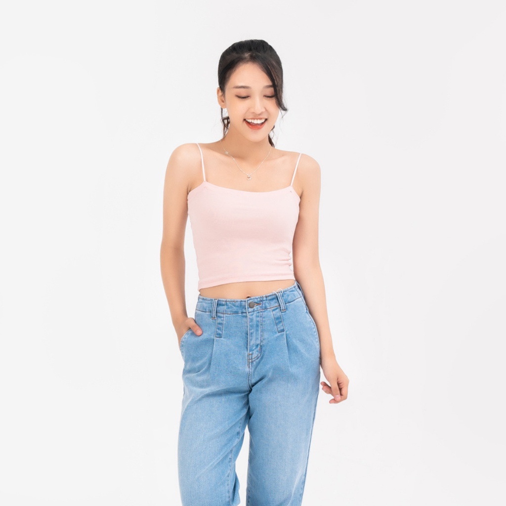 Áo hai dây YODY ôm sát dáng lửng thấm hút mồ hôi BLN5060