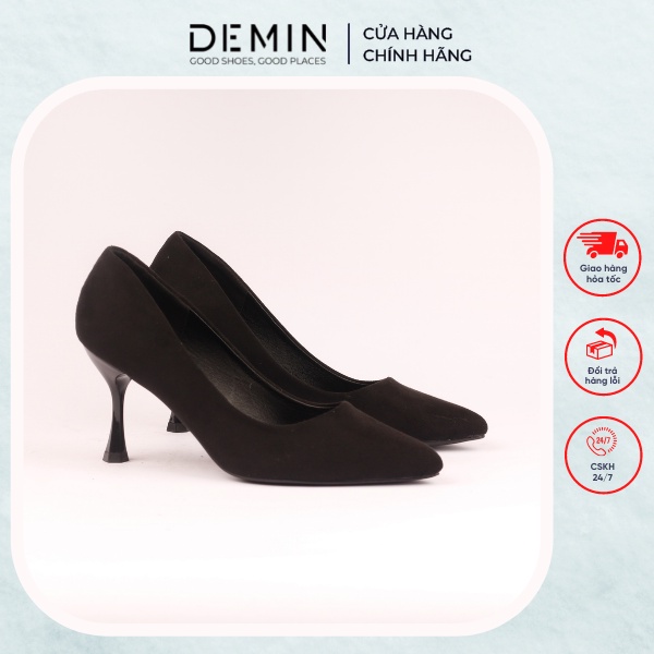 Giày Cao Gót Nữ 8P DEMIN chất liệu da lộn êm mềm kiểu dáng trẻ trung cá tính - DCG119