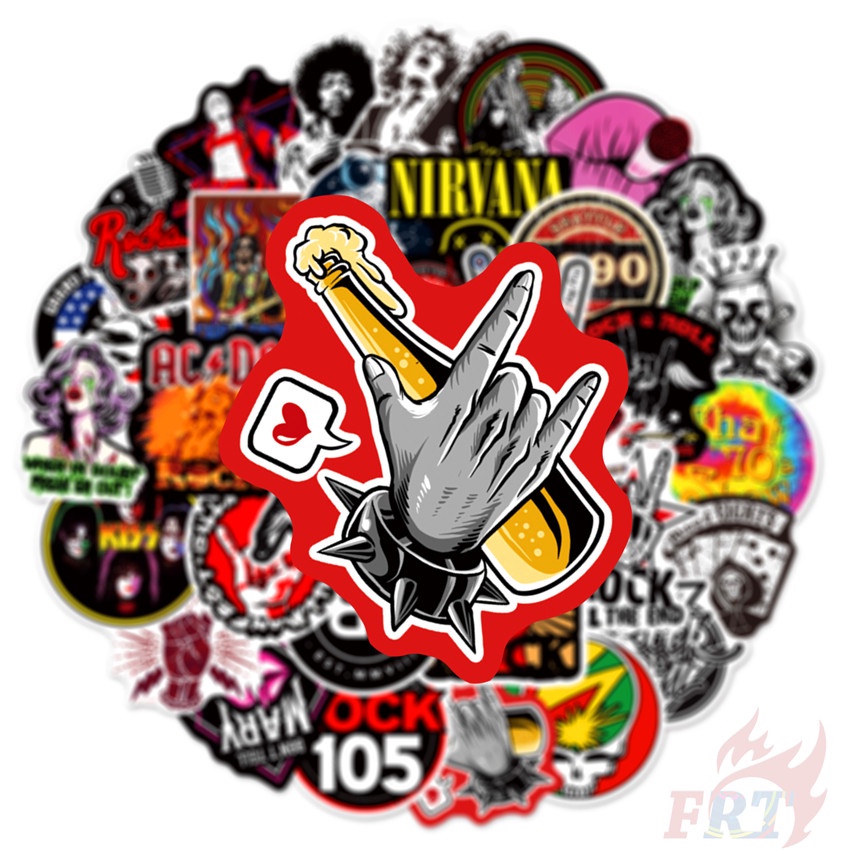 ❉ Miếng Dán Hình Nhóm Nhạc Rock &amp; Roll Series 04 KUSO Cá Tính ❉ Bộ 50 Miếng Dán Chống Thấm Nước Họa Tiết Thời Trang Dùng Trang Trí