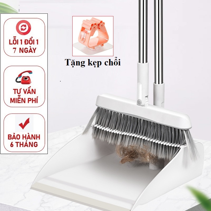 Bộ Chổi Quét Nhà Kèm Hốt Rác Cán Dài 2 trong 1 tiện Lợi, Chổi Quét Nhà Kèm Hót Rác Thông Minh, Cao Cấp