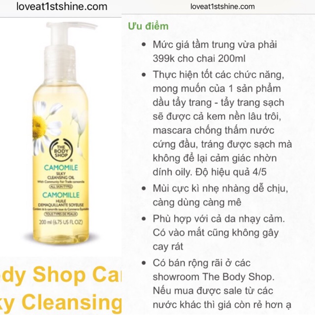 Tẩy trang The Body Shop Camomile Make-up Remover