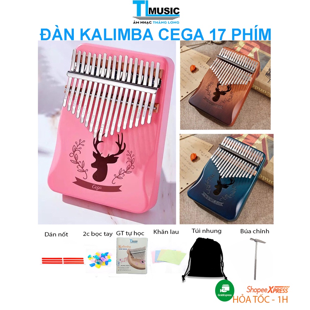 Đàn kalimba 17 phím Cega gỗ nguyên khối cao cấp Mahagony