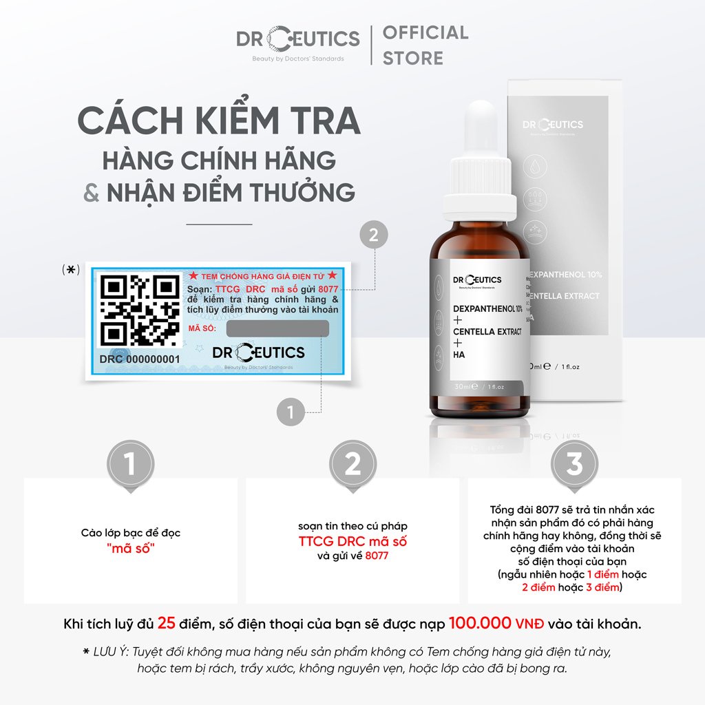 Serum B5 DrCeutics Cấp Ẩm Và Phục Hồi Da Dexpanthenol 10% + Centella Extract + HA