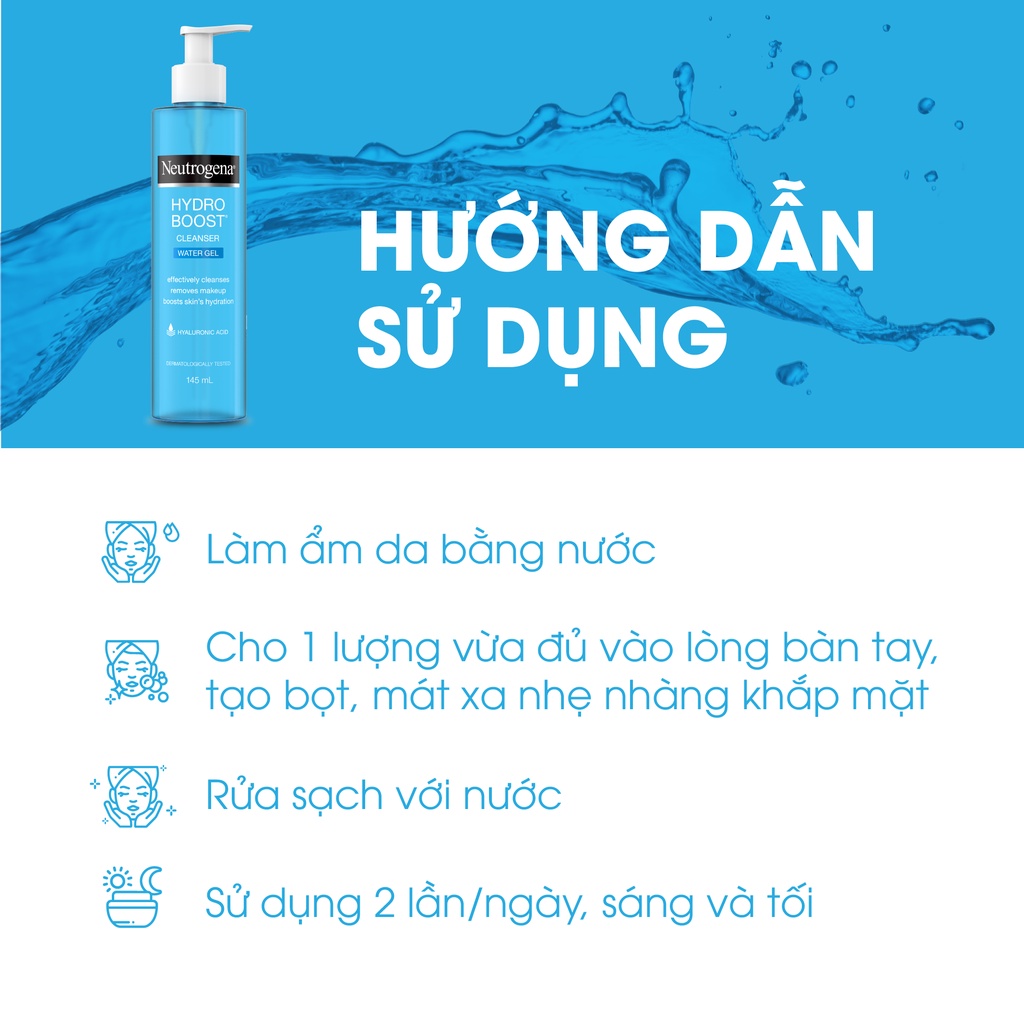 Gel rửa mặt Neutrogena Hydro Boost Cleanser Water Gel 145ml