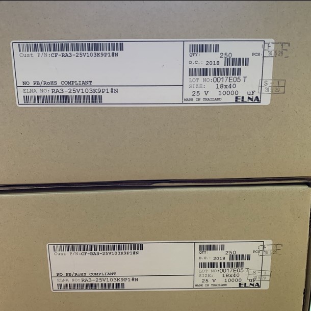 G07 Tụ điện màu đỏ 25v ELNA RA3 10000uF 18x40