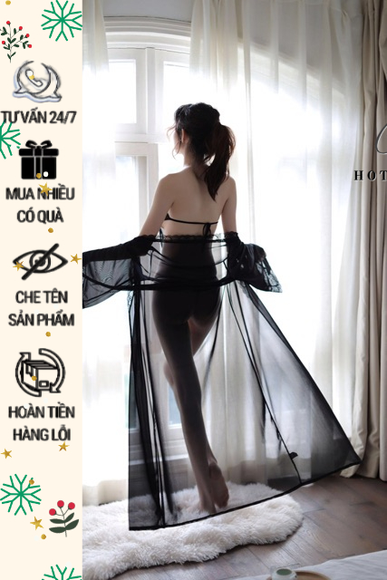 LL284 - Áo choàng ngủ ren xuyên thấu ( bán lẻ ) set choàng ren sexy gợi cảm- cô chủ nhỉ chuyên sỉ