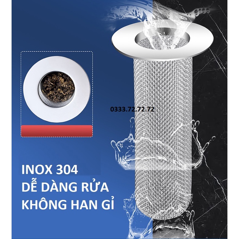 Lưới lọc rác inox, phễu lọc rác thoát sàn nhà tắm cho bồn rửa bếp, bồn rửa mặt tiện lợi Inox 304 không gỉ