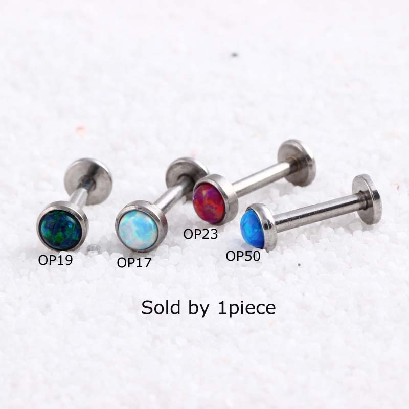 Phụ kiện khuyên tai mũi bằng đá opal 16g