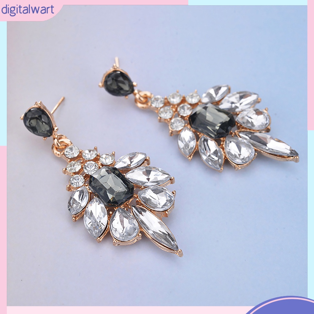 Đôi Bông Tai Dáng Dài Thiết Kế Đính Đá Thời Trang Thanh Lịch Dành Cho Nữ