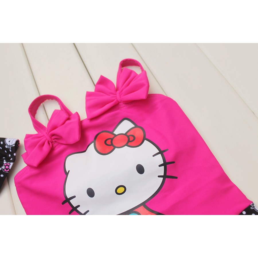 Combo bộ đồ bơi helo kitty cho bé gái + phao bơi tròn cho bé