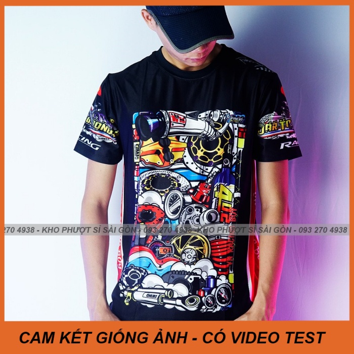 Kho Sỉ SG - Áo thun Team xe máy VN Racing Boy Thái Lan 3D - Áo ngắn tay nam đua xe máy Chibi Racing