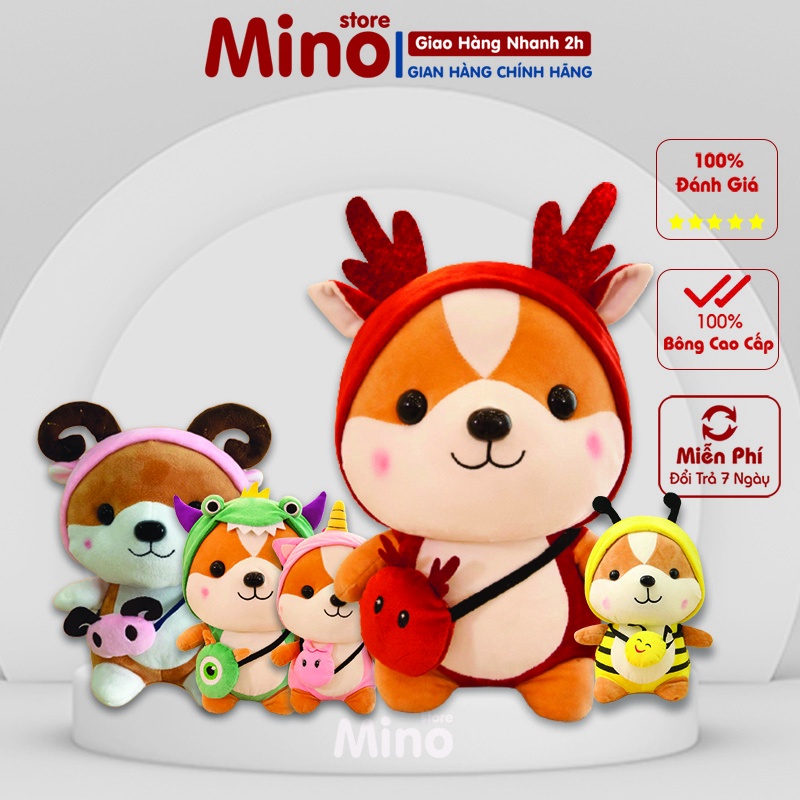 Gấu Bông Chó Shiba Cosplay Hàng Cao Cấp Mềm Mịn Size 25cm MINO STORE TH25 - HÀNG MỚI VỀ