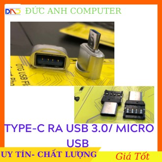 [Mã ELFLASH3 hoàn 10K xu đơn 20K] Đầu Chuyển Đổi Type-C Sang USB 3.0/ Micro USB Vỏ Nhôm- Loại Tốt