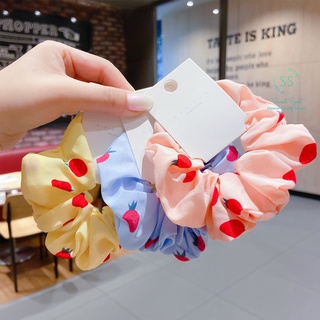 Combo 4 dây thun cột tóc, dây buộc tóc, vòng cột tóc dâu tây