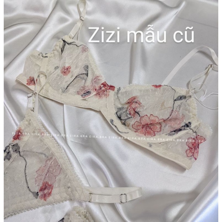 Zizi set- bộ đồ lót hoa nhí voan, có gọng nâng, quần nhún dễ thương - EIRA.BRA