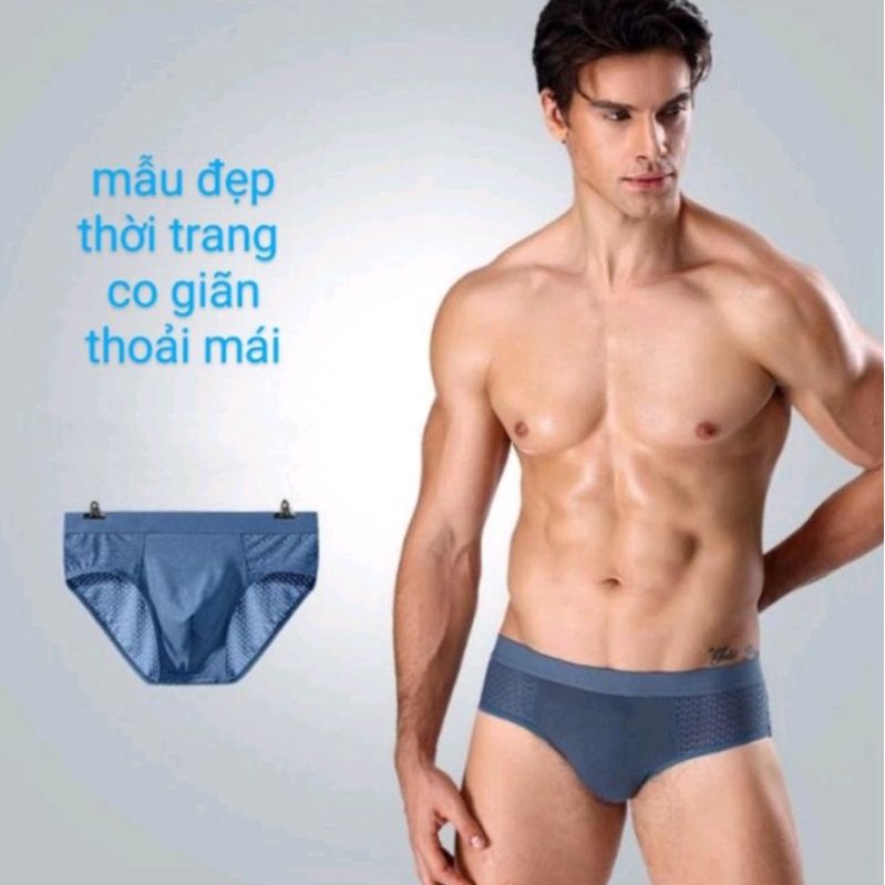 Hộp 4 chiếc quần sịp nam tam giác thông hơi co giãn 4 chiều mặc thoải mái nhiều màu