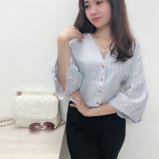 [Hình thật] Áo kiểu tay loe AKTD1435