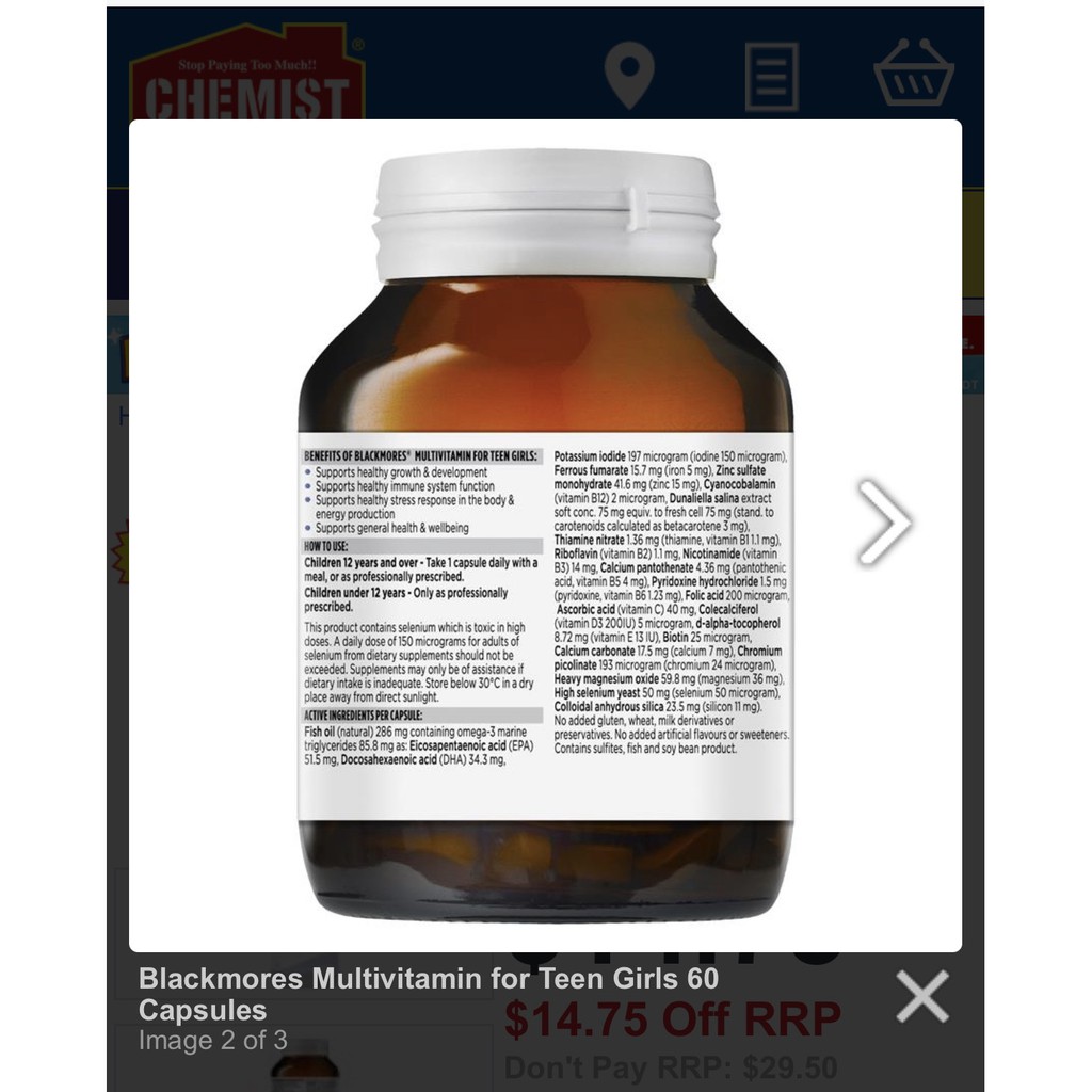 VITAMIN TỔNG HỢP CHO TEENBOYS VÀ TEENGIRL BLACKMORES (MULTIVITAMIN FOR TEENGIRLS AND TEENBOYS) | Thế Giới Skin Care