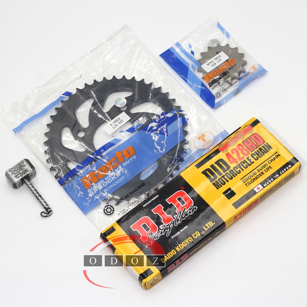 [NSD Winner] - Nhông dĩa Recto và sên vàng DID 428HD (10 Ly) dành cho xe Honda Winner.