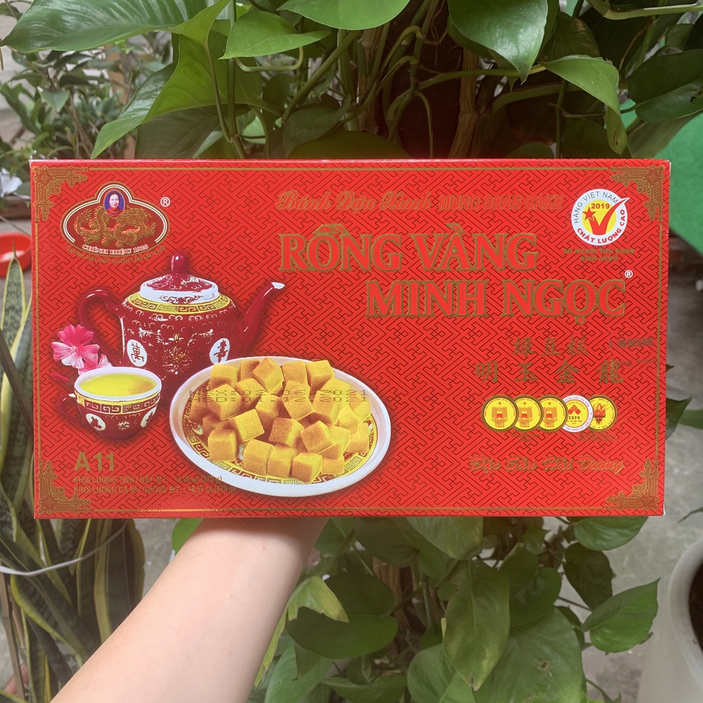 Bánh đậu xanh xuất Nhật rồng vàng Minh Ngọc A11 370g - Đặc sản Hải Dương