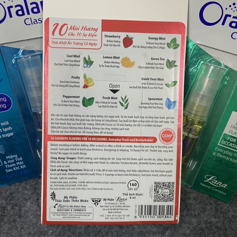 Xịt thơm miệng Lana Oralan Classic 8ml