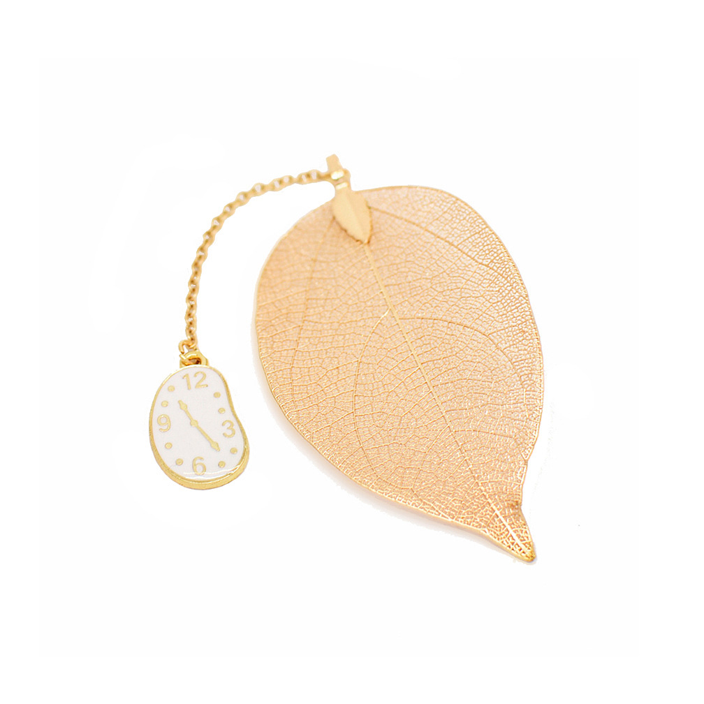 1 Thẻ Đánh Dấu Sách Bằng Đồng Thau Hình Chiếc Lá