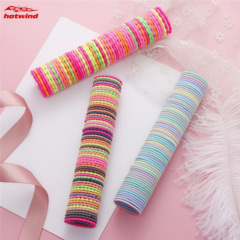 Set 50 dây thun cột tóc co giãn nhiều màu sắc cho phái nữ