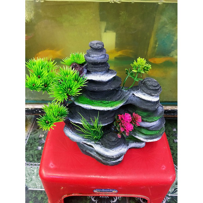 TIỂU CẢNH TRANG TRÍ HỒ CÁ NON BỘ 16X9X20CM