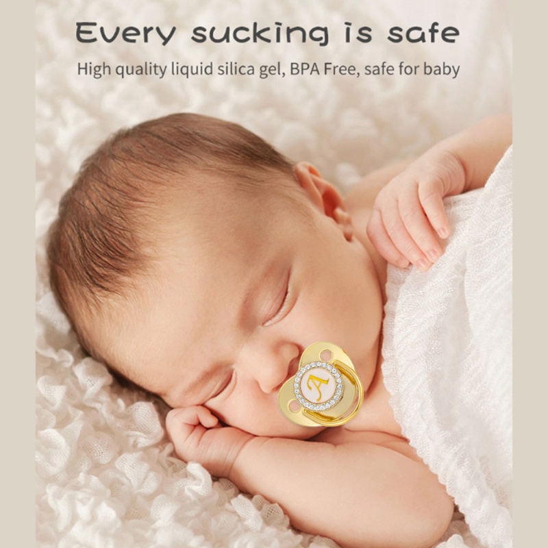 Núm ti giả họa tiết 26 chữ cái bằng silicone không chứa BPA an toàn cho bé