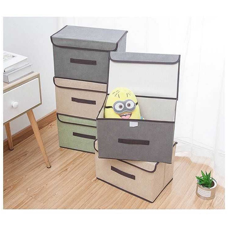 Hộp vải đựng quần áo, đồ lót xếp gọn đựng đồ đa năng có nắp