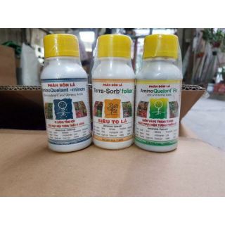 Bộ ba phân bón vi lượng tổng hợp AminoQuelant-minors, siêu to lá Terra-Sorb foliar, bổ sung sắt AminoQuelant-Fe