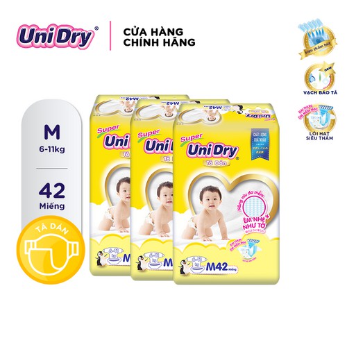 Combo 3 Tã Dán UniDry S48/M42/L38/XL34