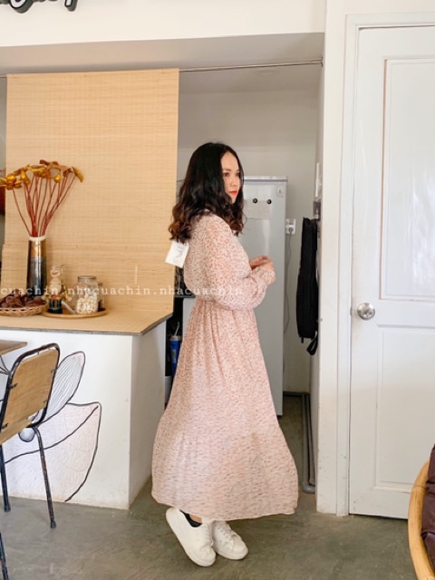 Đầm hoa nhí vintage dáng dài( ảnh shop chụp)
