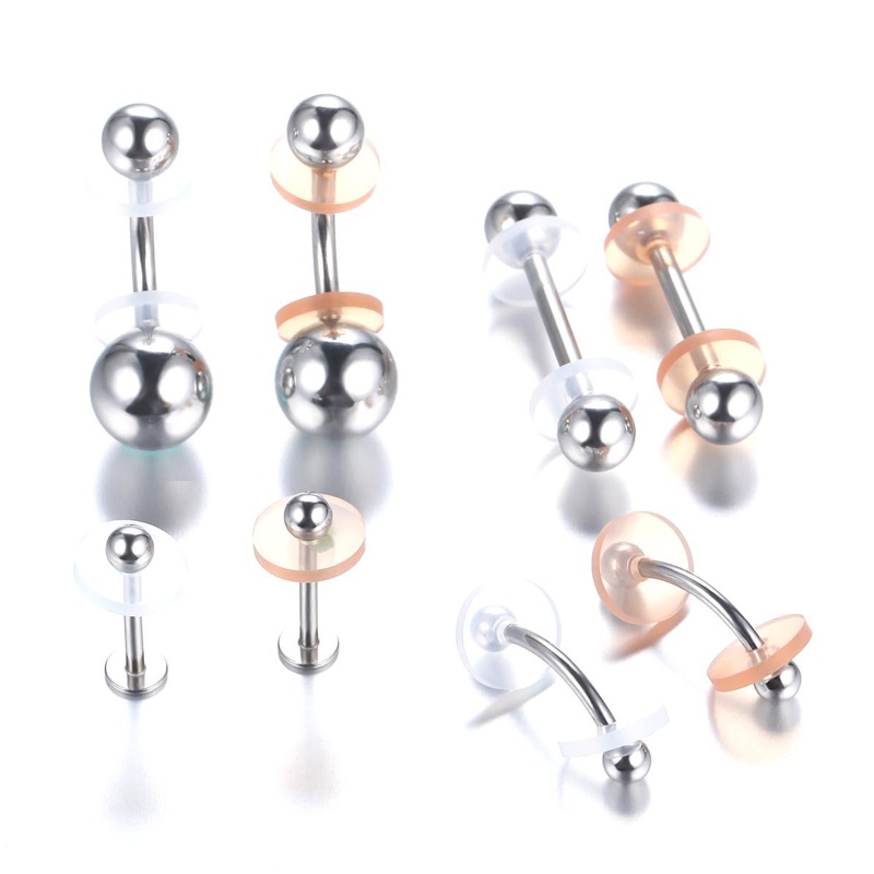 Set 50 Miếng Đệm Silicon Trong Suốt 7mm Hỗ Trợ Xỏ Khuyên Tai Không Cần Kéo