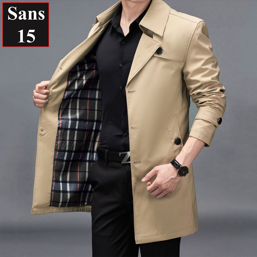 Áo khoác blazer nam kaki Sans15 măng tô hàn quốc mangto dáng vừa big size to cỡ lớn 2xl 3xl 4xl xxl xxxl 80kg 90kg