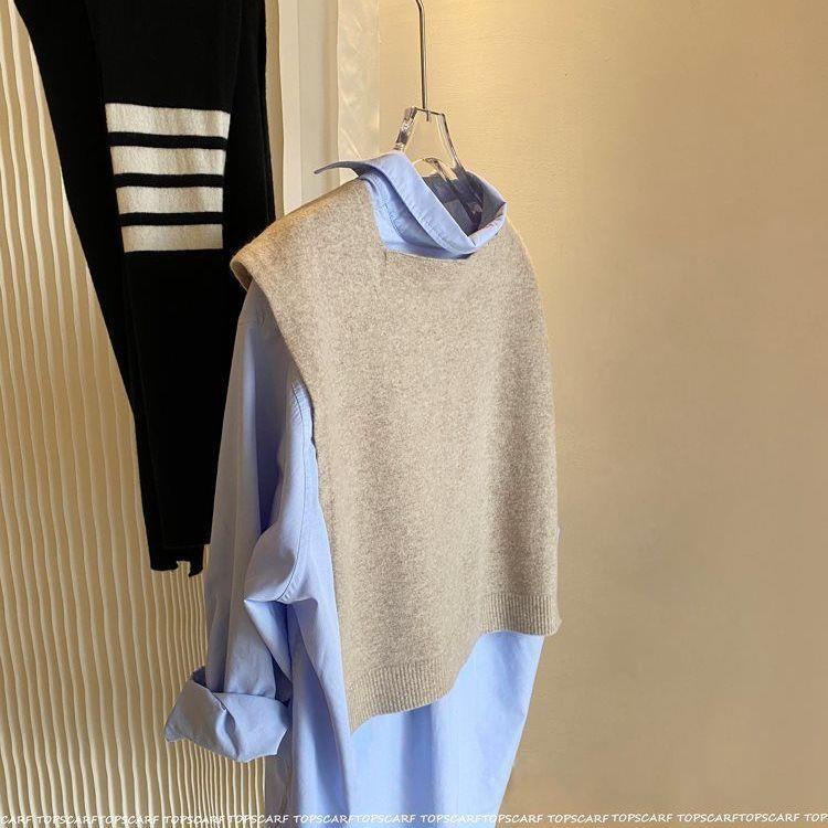 Khăn Choàng Len cashmere Dệt Kim Bốn Thanh Họa Tiết Sọc Kèm Khăn Choàng Vai Nhỏ Điều Hòa Không Khí Phòng Khách m