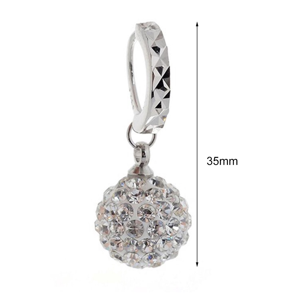 Cặp khuyên tai thiết kế dạng tròn đính đá lấp lánh sang trọng quý phái dành cho nữ