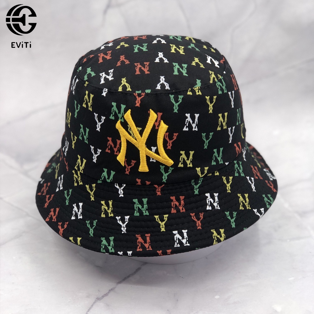 Mũ bucket hai mặt họa tiết NY / Nón vành cao cấp logo thêu sắc nét tỉ mỉ, hợp thời trang siêu hot