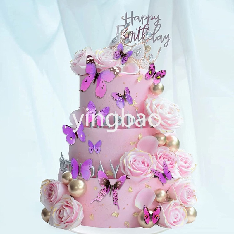 Set 40 Miếng Dán Trang Trí Hình Bướm Thú Cưng Phong Cách Vintage